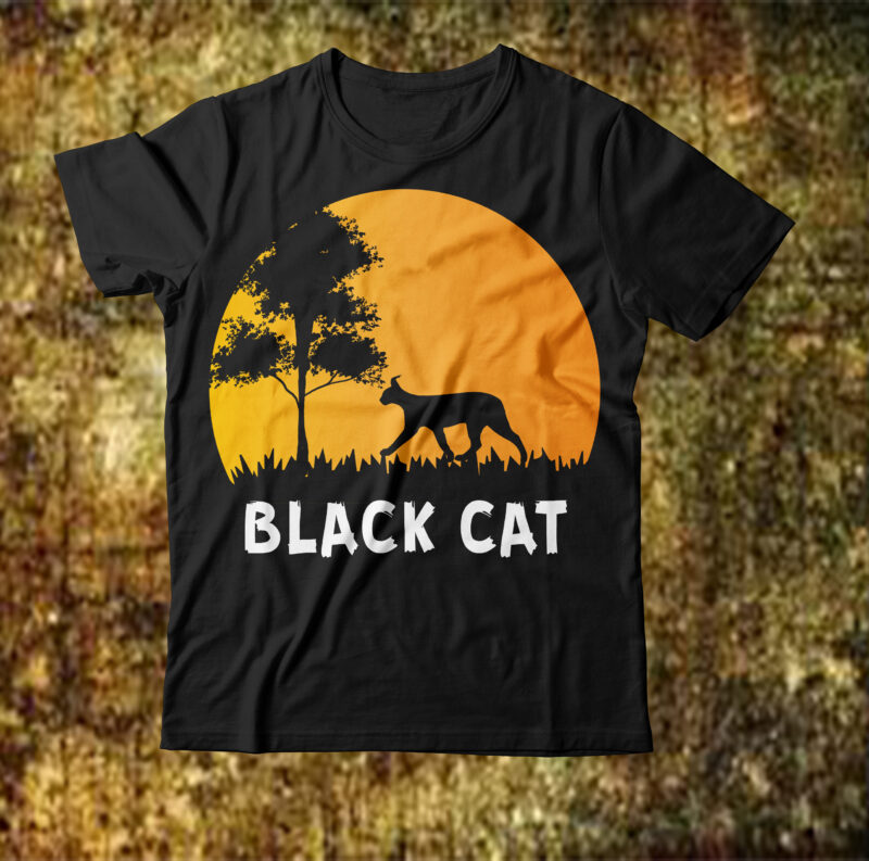 Black Cat T-shirt Design,cat t-shirt design, cat t shirt design, t shirt design site, t shirt designer website, design t shirts with canva, t shirt designers, kitty t shirt design,