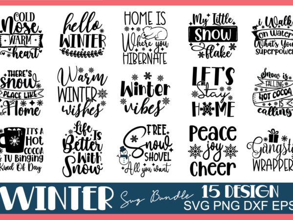 Winter svg bundle t shirt design for sale