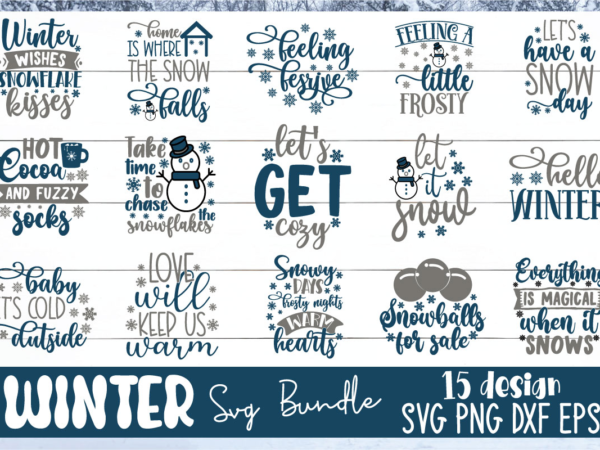 Winter bundle svg, winter svg t shirt design for sale