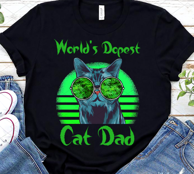 World_s Dopest Cat Dad Png, Cat Dad Birthday Gift, Funny Birthday Gift for Cat Dad, Funny Cat Dad, Best Cat Dad Ever PNG File TL