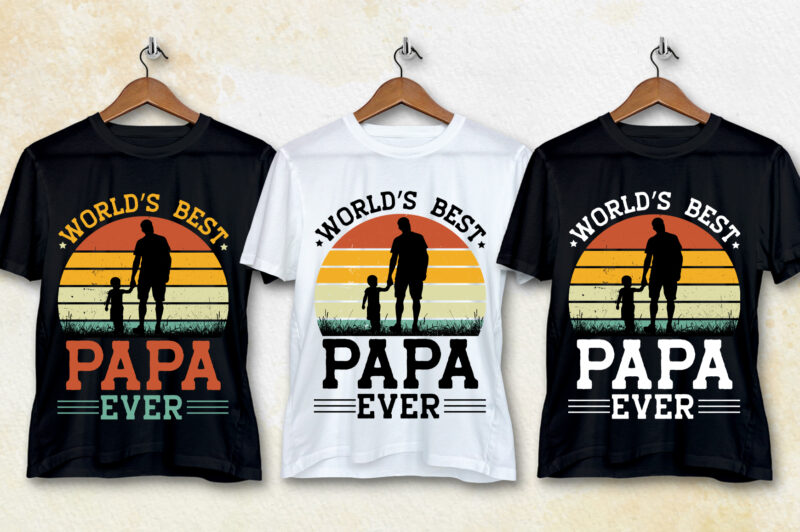 Dad Sunset Vintage T-Shirt Design Bundle