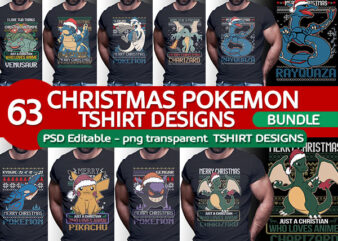 CHRISTMAS ANIME POKEMON TSHIRT DESIGNS BUNDLE