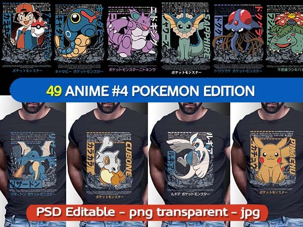 Pokemon tshirt designs bundle | anime part#4