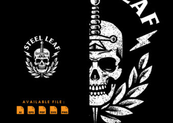 steel leaf T shirt Design