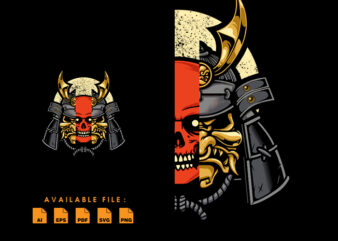 Skull samurai T shirt Design