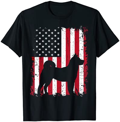 Akita 4th of july patriotic american usa flag gift t shirt men