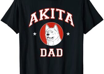 akita dad dog father t shirt men