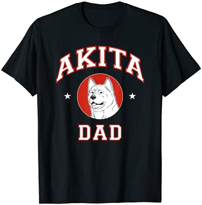 Akita dad dog father t shirt men