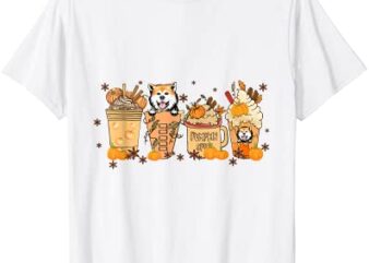 akita dog pumpkin latte spice season fall thanksgiving t shirt men