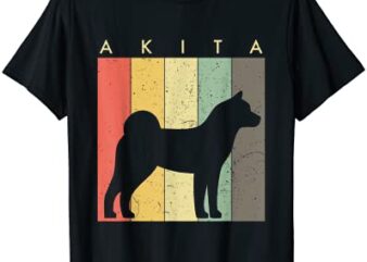 akita dog retro vintage t shirt men