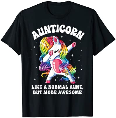 Aunticorn like normal aunt but more awesome dabbing unicorn t shirt men
