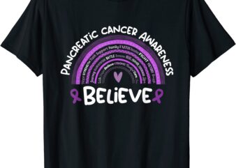 believe pancreatic cancer awareness month t shirt men