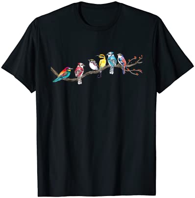 birds on a branch birding bird watching bird watcher t shirt men - Buy ...