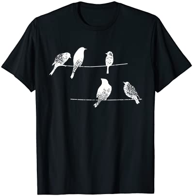 Birds on a branch birding funny bird watching bird watcher t shirt men