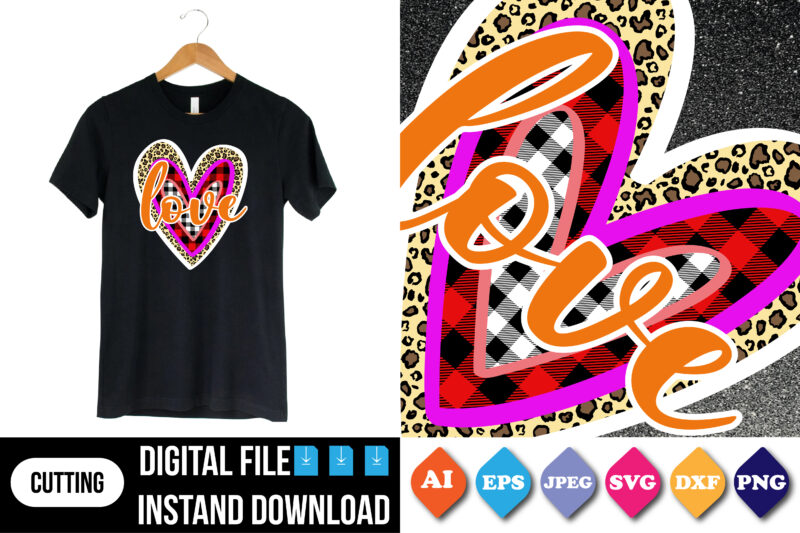 love valentine’s day t shirt print template