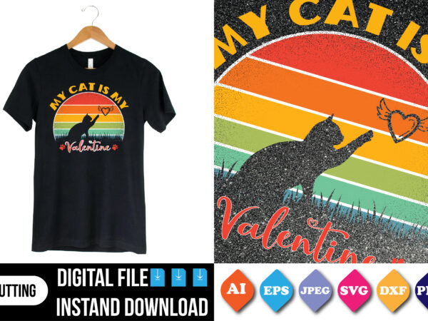 My cat is my valentine’s day t shirt