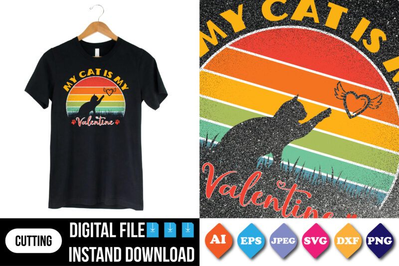 my cat is my valentine’s day t shirt