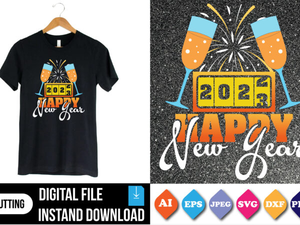 Happy new year t-shirt print template