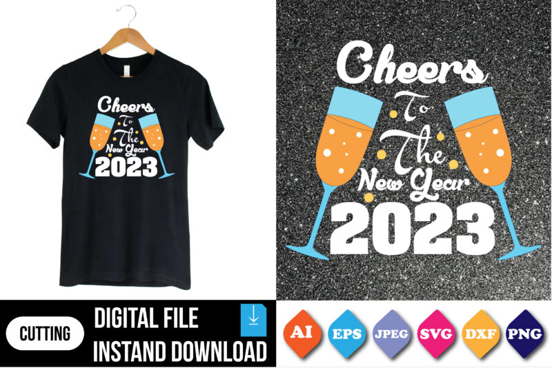 cheers to the new year t-shirt print template