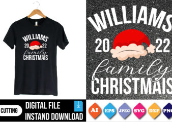 Williams 2022 family Christmas t-shirt merry Christmas print template