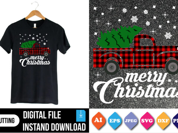 Merry christmas t-shirt print template