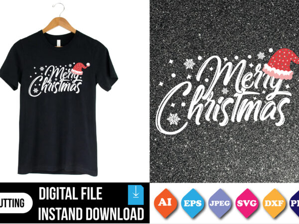 Merry christmas t-shirt print template