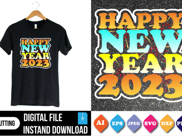 New year t-shirt print template