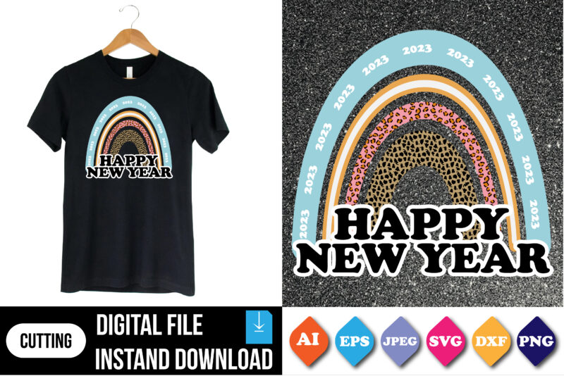 new year 2023 shirt print template