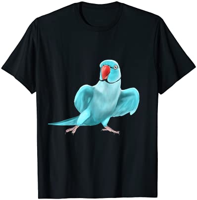 Blue indian ringneck parrot bird t shirt men