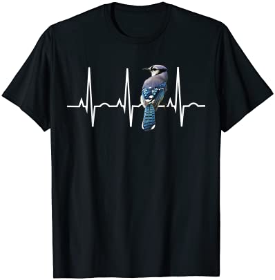 Blue jay shirt for birders bluejay heartbeat t shirt men