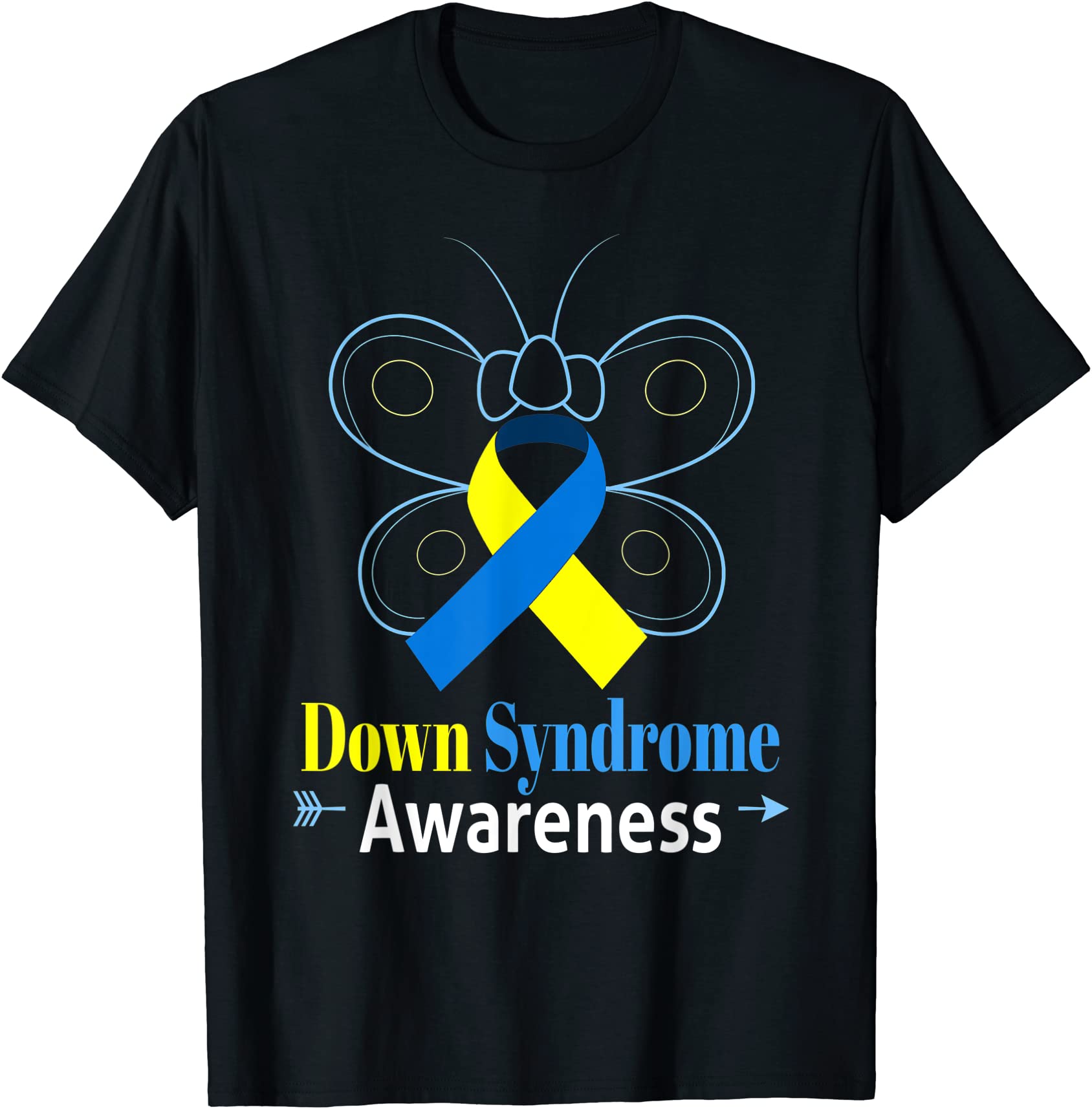 butterfly trisomy 21 ribbon down syndrome awareness t shirt men - Buy t ...