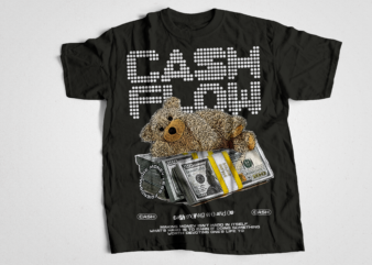 CASH FLOW trendy streetwear t shirt design and typography | Urban Streetwear T-Shirt Design Bundle, Urban Streetstyle, Pop Culture, Urban Clothing, T-Shirt Print Design, Shirt Design, Retro Design