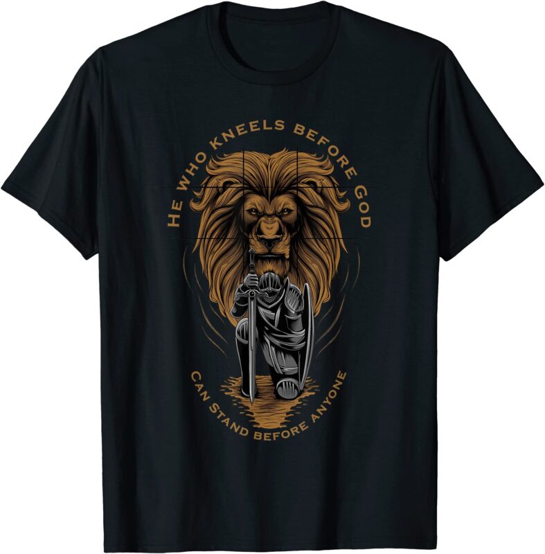 christian gifts religious kneeling warrior lion of judah men t shirt men