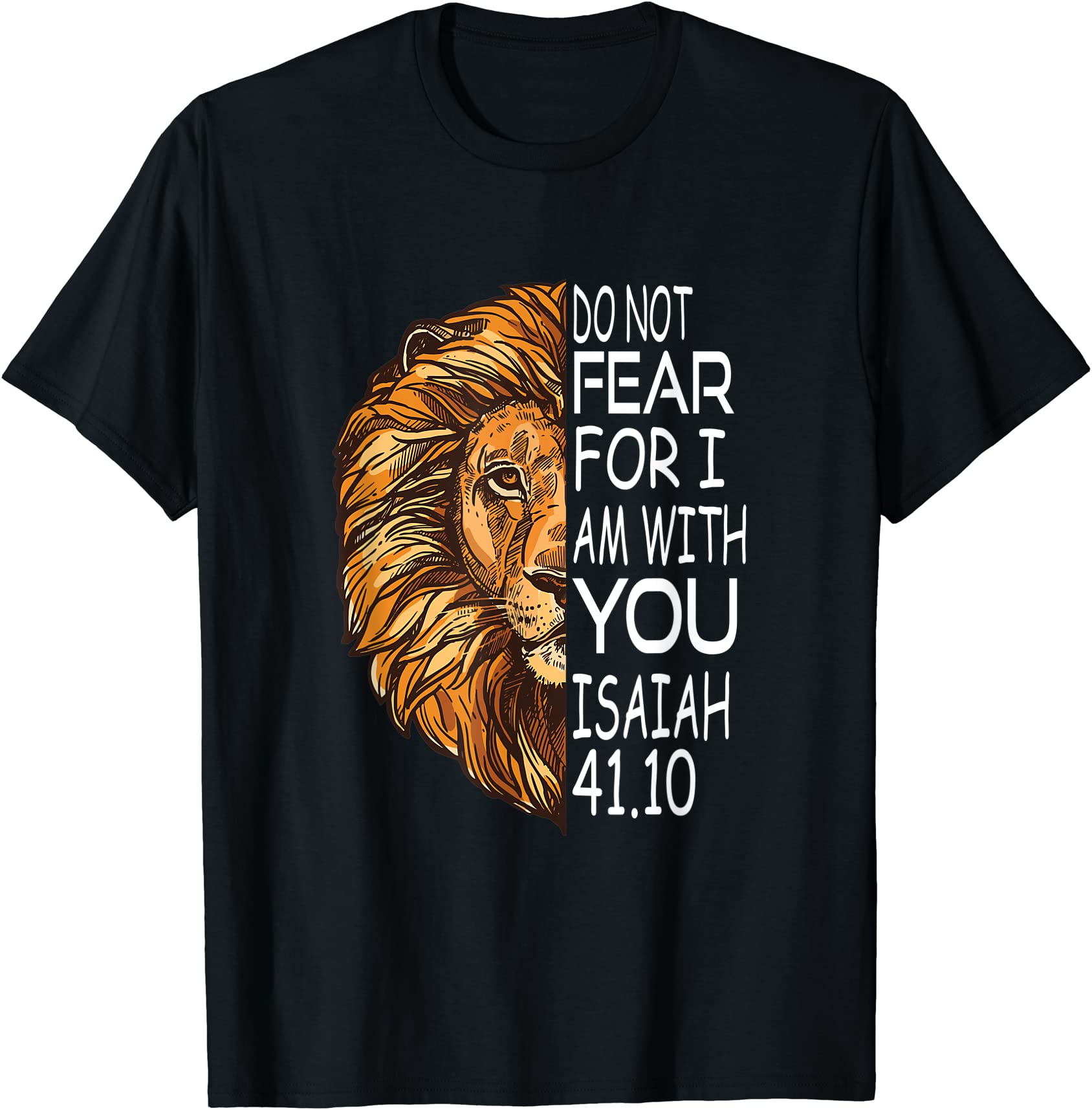 christian religious bible verse sayings lion fear scripture t shirt ...