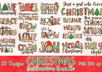 Christmas Bundle Santa Claus PNG Sublimation Design