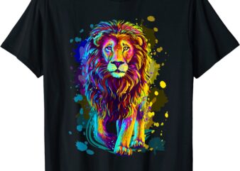 cool colorful wild lion stylish t shirt lion graphic design t shirt men