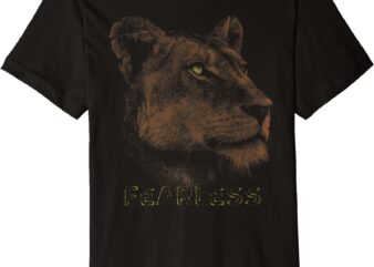 cool lioness graphic shirt fearless women girls female lion premium t shirt men