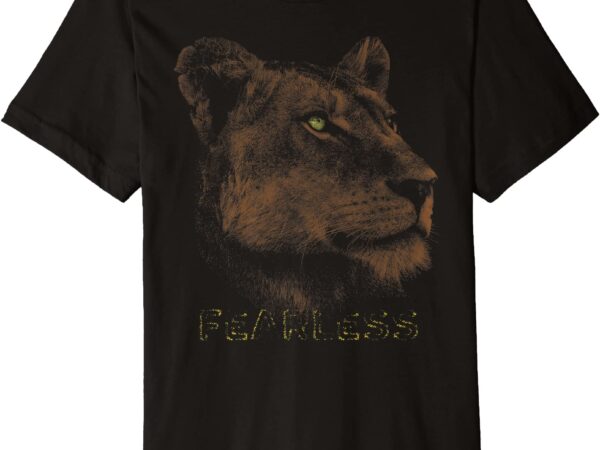 Cool lioness graphic shirt fearless women girls female lion premium t shirt men