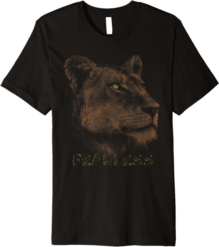 cool lioness graphic shirt fearless women girls female lion premium t ...