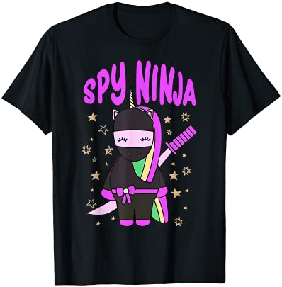 Cool spy gaming ninjas game unicorn ninja boys girls kids t shirt men