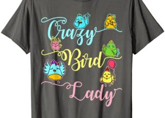 crazy bird lady women birds lover nerd birder gifts t shirt men