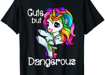 cute but dangerous funny karate unicorn girl t shirt men