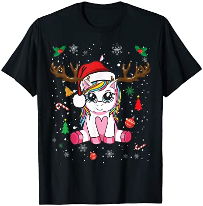 Cute christmas shirt girls women xmas unicorn deer christmas t shirt men