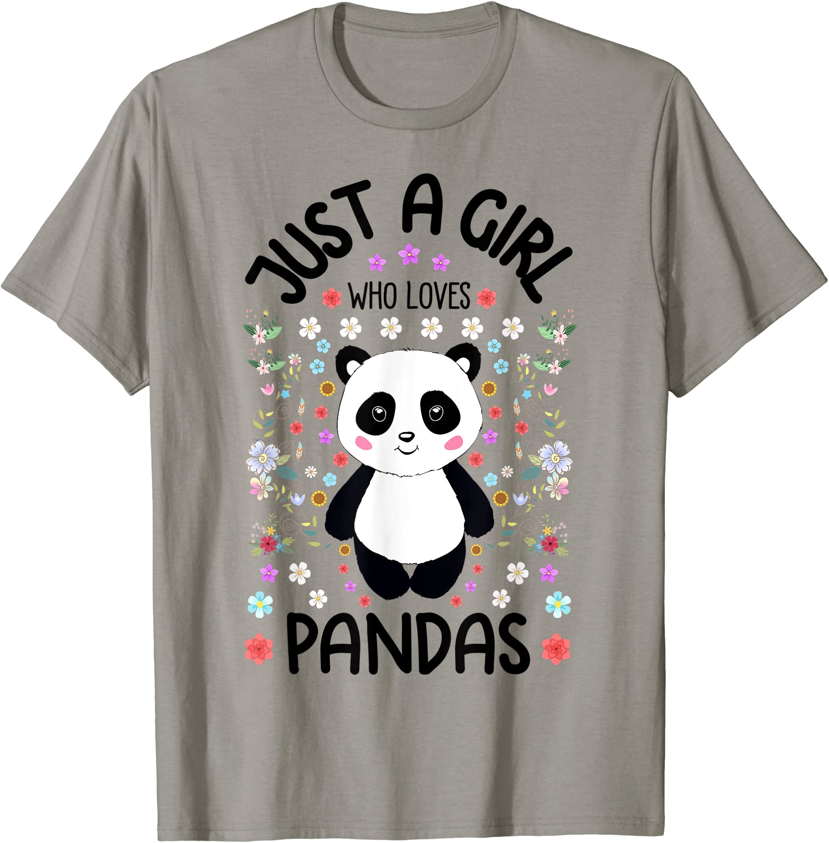 cute panda bear gift for girls just a girl who loves pandas t shirt men ...