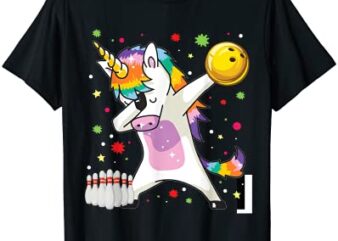 dabbing unicorn bowling funny bowling boy girl t shirt men