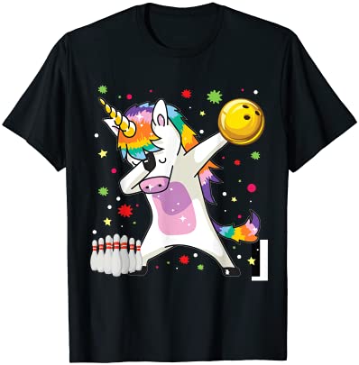 Dabbing unicorn bowling funny bowling boy girl t shirt men