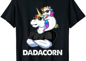 dadacorn unicorn dad and baby christmas papa father39s day t shirt men