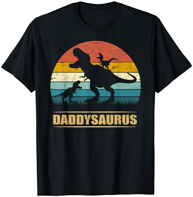 Daddy dinosaur daddysaurus 2 kids father39s day gift for dad t shirt men