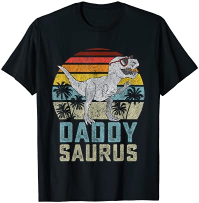 Daddysaurus t rex dinosaur daddy saurus family matching t shirt men