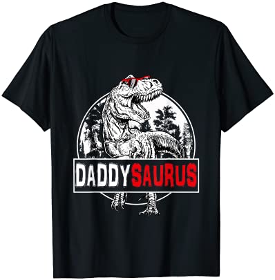 Daddysaurus t rex dinosaur funny daddysaurus family matching t shirt men